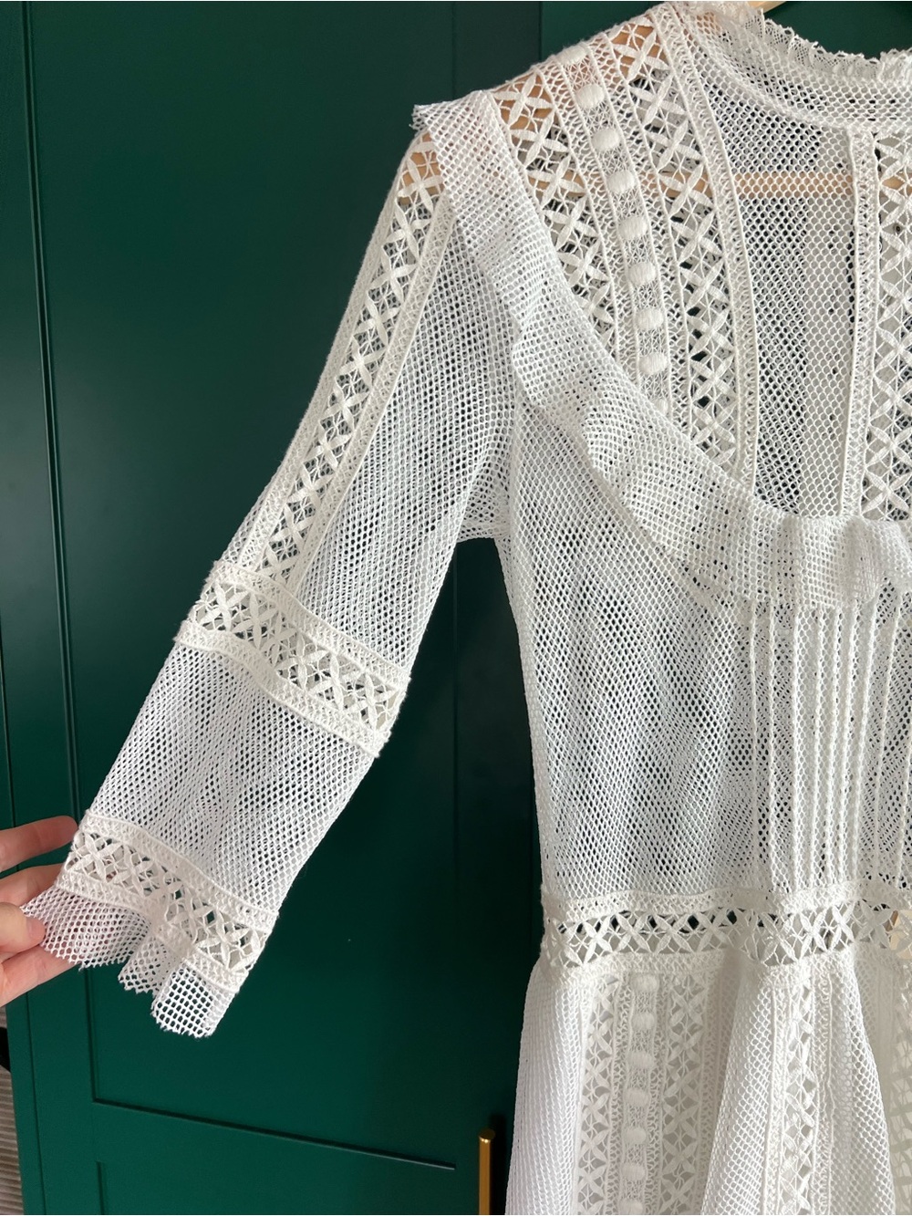 NWT For Love & Lemons Victorian Tulle Mini Dress in White Edwardian Small - Picture 4 of 8